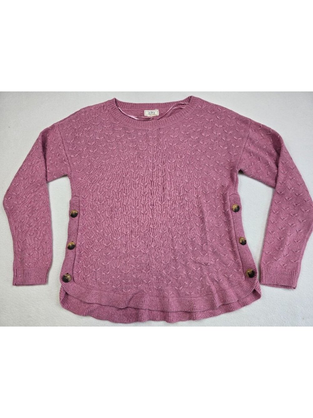 Fat Face Womens Pink Knit Jumper Sweater UK 10 USA 6 Side Button Detail